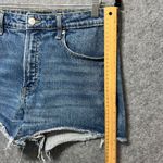 Free Assembly Denim Jean Shorts Raw Hem Blue Wash Womens Size 12 Cutoff Frayed Photo 4