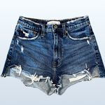 Abercrombie & Fitch Mom Short High-Rise in Dark Wash, Size 0/25 Photo 0