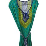 Trina Turk  Seychelles Belted Tunic Coverup Jungle Colorway Blue/Teal Size Medium Photo 3