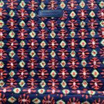 Vera Bradley Womens Tote Bag Navy Orange Geometric Quilted Snap Dual Handle Photo 3