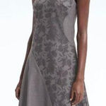 Banana Republic  Floral Print Asymmetrical Hem Midi Dress Gray Size 14 Photo 0