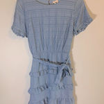 Hem & Thread NWT  blue ruffle dress size M‎ Photo 0