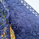 Lulus lulu’s Navy Blue Lace Formal v neckline Floor Length Maxi Dress Size Small Photo 9