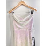 B Darlin Sequined Cowlneck Lace-Up-Back Gown Size 12 Iridescent $129 Photo 4