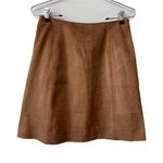 Babaton  Aritzia Dark Camel Brown Faux Suede Mini Skirt Size 6 Photo 1
