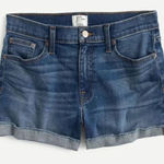 J. Crew Merrill Cut Off Folded Cuff Denim Jean Shorts Size 28 Medium Wash Blue Photo 0