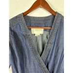 Pilcro Anthropologie  and the Letterpress Size 2 Belted‎ Blue Denim Romper Photo 6