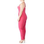 Black Halo Bene Crisscross Cropped Pink Jumpsuit Size 16 Photo 3