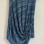 Poetry Linen Short Sleeve Scoop Neck Gathered Bottom Top in Blue Women’s Size 4 Photo 5