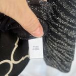 Jennifer Lopez Black Metallic Shiny Animal Print Keyhole Neck Faux Wrap Top LG Photo 5