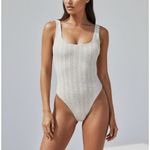 MONDAY SWIMWEAR Sardinia One Piece Swim, Ivory Crochet, Large White Photo 2