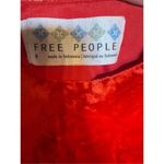 Free People  Vibrant Red Crushed Velvet Party Mini Baby Doll Dress Sz 8 Photo 3