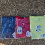 st. john's bay Lot Of 3 Knit T Shirt Womens Size Large V-Neck Navy Yell Red NWT Photo 6