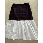 English Factory  Blue Tartan Plaid White Cotton Combo Midi Skirt Womens Size M* Photo 6
