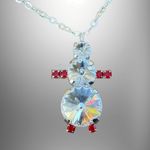 Snowman Necklace with Genuine Swarovski Crystals Silver Photo 0