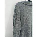 LL Bean Cable Knit Fisherman Toggle Wool Blend Cardigan Sweater Women’s XL Gray Photo 4