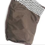 Chevron Purse with Angled Strap Zig Zag White Brown Photo 6