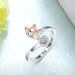 Rose Gold Silver Corgi Dog Ring Photo 1