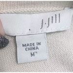 J.Jill Women's Size M Open Cardigan Sweater Beige Plunge Neck Paisley Tan Size M Photo 1