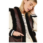 We Wore What Womens Reversible Vegan Leather Sherpa Vest Jacket Size Medium NWT Photo 3