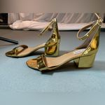Steve Madden Irenee Gold Ankle Strap Dress Sandals 2” Block Heels Size 10 Photo 1