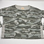 Chaser Womens Medium Camo Camouflage Grey Gray Shirt Snap Long Sleeve Top *FLAW Photo 0