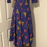 LuLaRoe  Nicole women’s purple atomic triangle ,stretch knit dress size S Photo 3