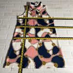 Boston Proper Dress Medium Equestrian Chain Print Short 1/4 Zip Sporty Mod Tunic Photo 1