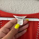 Caslon  Bright Orange Eyelet detail Peplum Short Sleeve Top Blouse Size Medium Photo 2