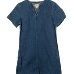 J.Crew Blue Denim Short Sleeve V-Neck Mini Dress 4 Photo 2
