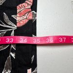 Nicole Miller Peach Cream Black Floral Linen Shift Dress Medium Short Sleeve Photo 8