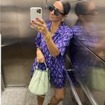 ZARA Floral Print High Waisted Shorts w/ Pockets Purple/Pink Size S NEW Photo 1