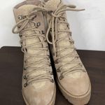 Jeffrey Campbell NEW O What Faux Fur Trim Lace-Up Leather Boot Taupe US 8.5M Photo 3