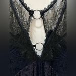 Free People Don't You Dare Navy Black Lace Mini Dress Size Medium Photo 6