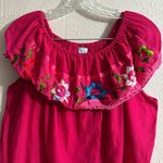 Campesina Embroider Top Mexican Blouse Fiesta Top Embroidered Top Pink Size 1X Photo 1