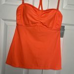 Athleta Womens 36 B C Orange Tankini Swim Top Babydoll Bandaeu NEW Photo 2