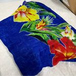 Rima Sarong one size beach wear wrap vacation tropical swim coverup bright scarf Blue Photo 1