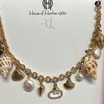 House of Harlow 1960 🐚✨ Shell Charm Necklace! 🌊 Gold Photo 1