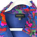 Sugar Lips NWOT Rainbow Floral Print Crew Neck Button Tie Waist Mini Dress Small Photo 5