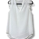Staccato  women’s size small pullover ruffle sleeve tank top polka dot v-neck Photo 1