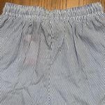 Edikted Mid-Rise Elastic Drawstring Waist Pinstripe Shorts Size XS Blue & White Photo 12