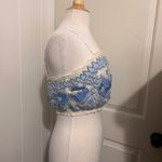 Free People  Rosebud Embroidered Tank Top Blue White Coquette Fairy Festival Boho Photo 2
