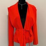 New York And Company New! Orange Belted Open Front Blazer Size L Photo 0