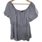 Torrid Lilac Linen Puff Sleeve Shirred Bodice Blouse Women's Size 3X 22/24 Photo 0