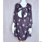 Romwe  flutter Belle sleeve tie top cut out celestial sun and moon short dress L Photo 3