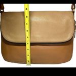 Fossil  Crossbody Satchel Tan Brown Pebbled Leather multi pocket Photo 12