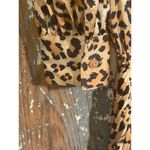 On 34th Leopard Print Pleated Long Sleeve Midi Dress, size XXS Tan Photo 3