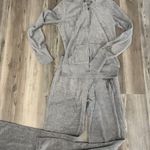 Jenni Gray Track Pants & Hoodie Set with black rhinestones bow velour Size M Photo 1