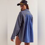 Free People NWT We The Free Striped Up Shirt - Blue Combo Size XL Photo 1