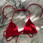 No Boundaries Red Triangle Bikini Top Photo 0